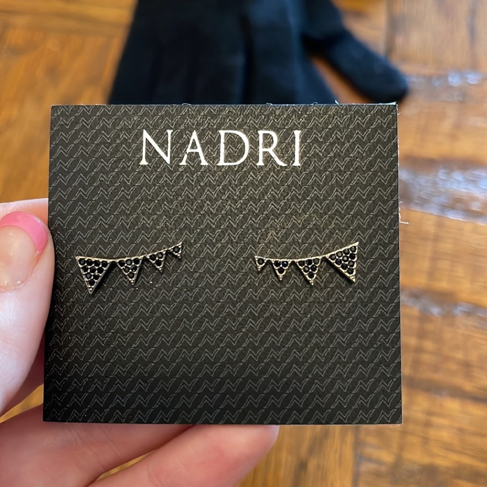 Nadri Black Crawler Earrings NWT
